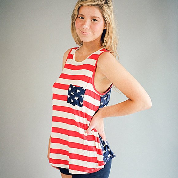 Stars and Stripes USA Flag Tank Top - Picture 3 of 9